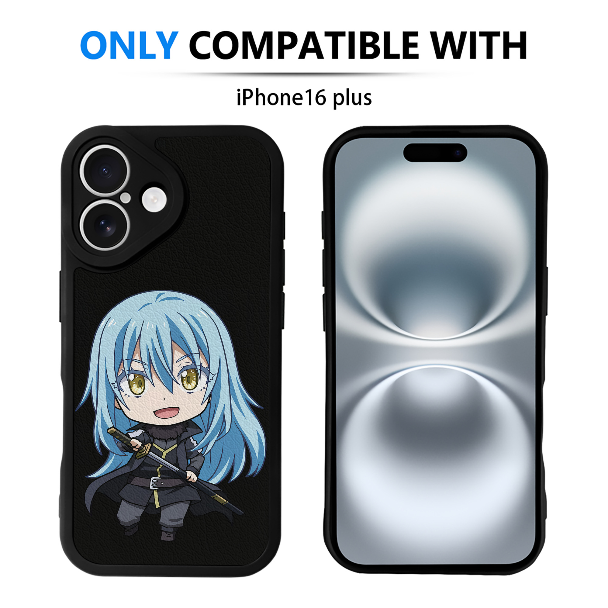 （画像用） 転スラ Regarding Reincarnated to Slime 【iPhone 16シリーズ対応】シリコンスマホケース（レザー調） 材質：シリコン